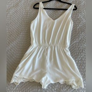 White lace detail romper.